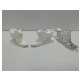 Three Miniature Shoe Figurines