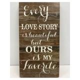 Wooden Sign with Love Quote Decor