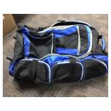 Rolling Black and Blue Duffel Bag