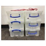 6 Clear Stackable Storage Boxes