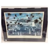 Signed Military Aviation Print, 24ï¿½31 Inches