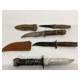 Four Fixed-Blade Knives