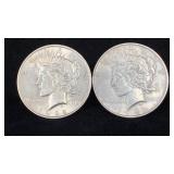 (2) 1922 Silver Peace Dollar