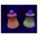 Vaseline Glass Hobnail Light Shades