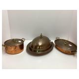 Hammered Copper Cookware Set with Lids