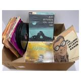 Box of 45 and 78 RPM Vinyl Records