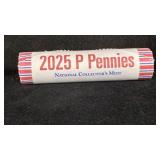 Roll (50) 2025-P Lincoln Cents, last year for the