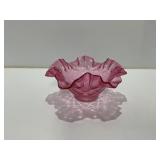 Fenton Cranberry Ruffled Glass Bowl