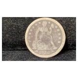 1853 w/ Arrows Silver Seated Liberty Dime