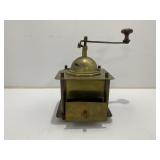 Brass Antique Coffee Mill with Hand Crank