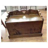 Wooden Storage Chest With Heart Cutout