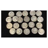 (21) Silver 1964 Kennedy Half Dollars