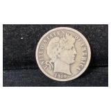 1910-S Silver Barber Dime
