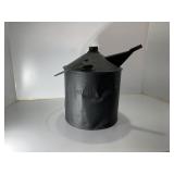 Black Metal Oil Can With Spout and Handle