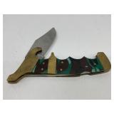 Folding Knife with Brass and Camouflage Handle