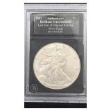 2007 BU Silver Eagle 1oz, last year of Original