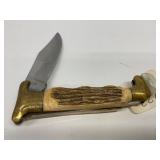 Folding Knife with Stag-Style Handle