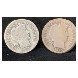 1905, 1905-O Silver Barber Dimes