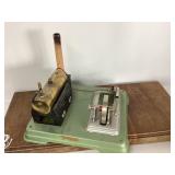 Toy Steam Engine Model with Metal Base