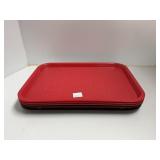 Red and Brown Plastic Serving Trays