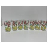 7 Floral Printed Glass Tumblers
