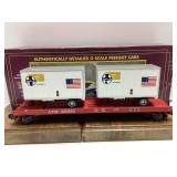 O Scale MTH Santa Fe Flatcar with Trailers