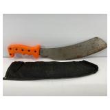 Curved Blade Machete with Orange Handle