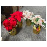 Artificial Poinsettias with Packaging