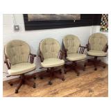 Four Upholstered Swivel Dining/Office Chairs