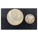 (2) Silver Coins: 1916-S Mercury Dime, 1969-D 40%