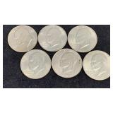 (6) Mixed Dates Eisenhower Clad Dollars