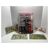 Gas Station Decor and Florida License Plates