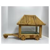 Bamboo and Glass Lantern-Style Decorative Aquarium