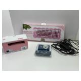 Pink Keyboard, Camera, and Label Printer Bundle