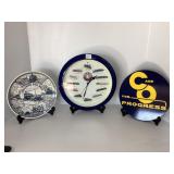 Railroad Decor Set: Plate, Clock, Sign
