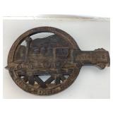 Cast Iron Trivet with Train Design
