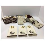Kitchen Textiles Set Featuring Bird and Floral Des