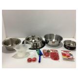 Pet Supplies Including Stainless Bowls and Toys