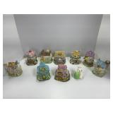 Ceramic Miniature Lamp Houses and Bunny Figurine