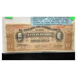 Currency 1914/1915 20 Veinte Pesos Chihuahua