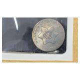 1851 Silver 3 Cent Piece