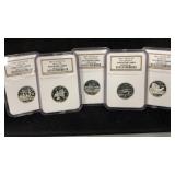 (5) 2001 Silver State Quarters NGC PF69 UltraCameo