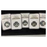 (5) 2000 Silver State Quarters NGC PF69 UltraCameo