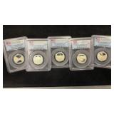 (5) 2011S Silver Nat.Parks Quarters PCGS PF69