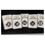 (5) 2002 Silver State Quarters NGC PF69 UltraCameo