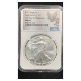 2021 Type 2 American Silver Eagle NGC MS69 1st Day