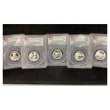 (5) 2018S Silver Nat.Parks Quarters PCGS PF69