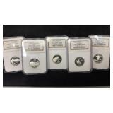 (5) 2007 Silver State Quarters NGC PF69 UltraCameo