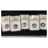 (5) 2005 Silver State Quarters NGC PF69 UltraCameo