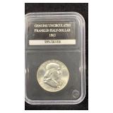 1963 BU Franklin Silver Half Dollar